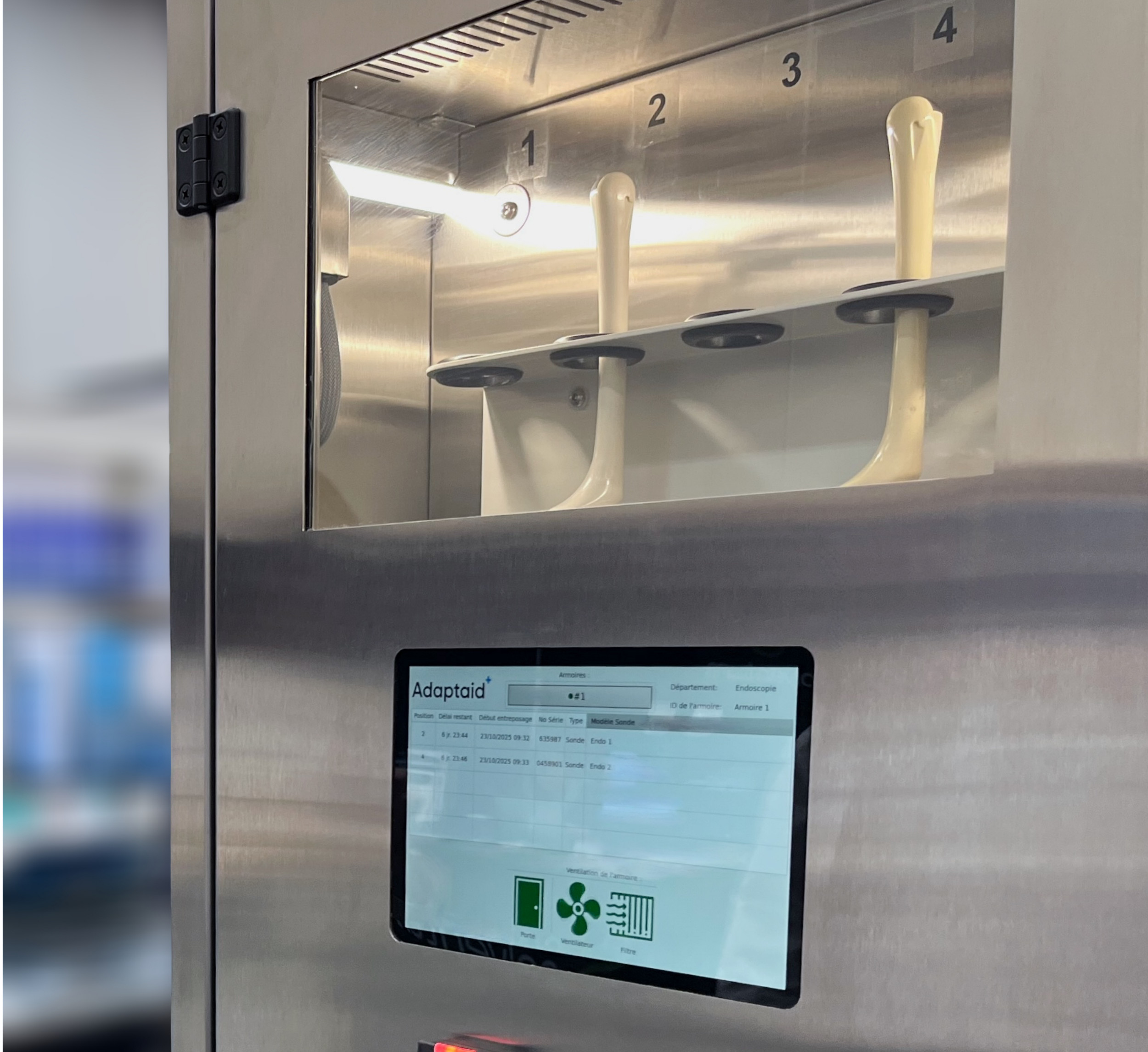 armoire à sondes avec système de traçabilité et porte à ouverture sécurisé