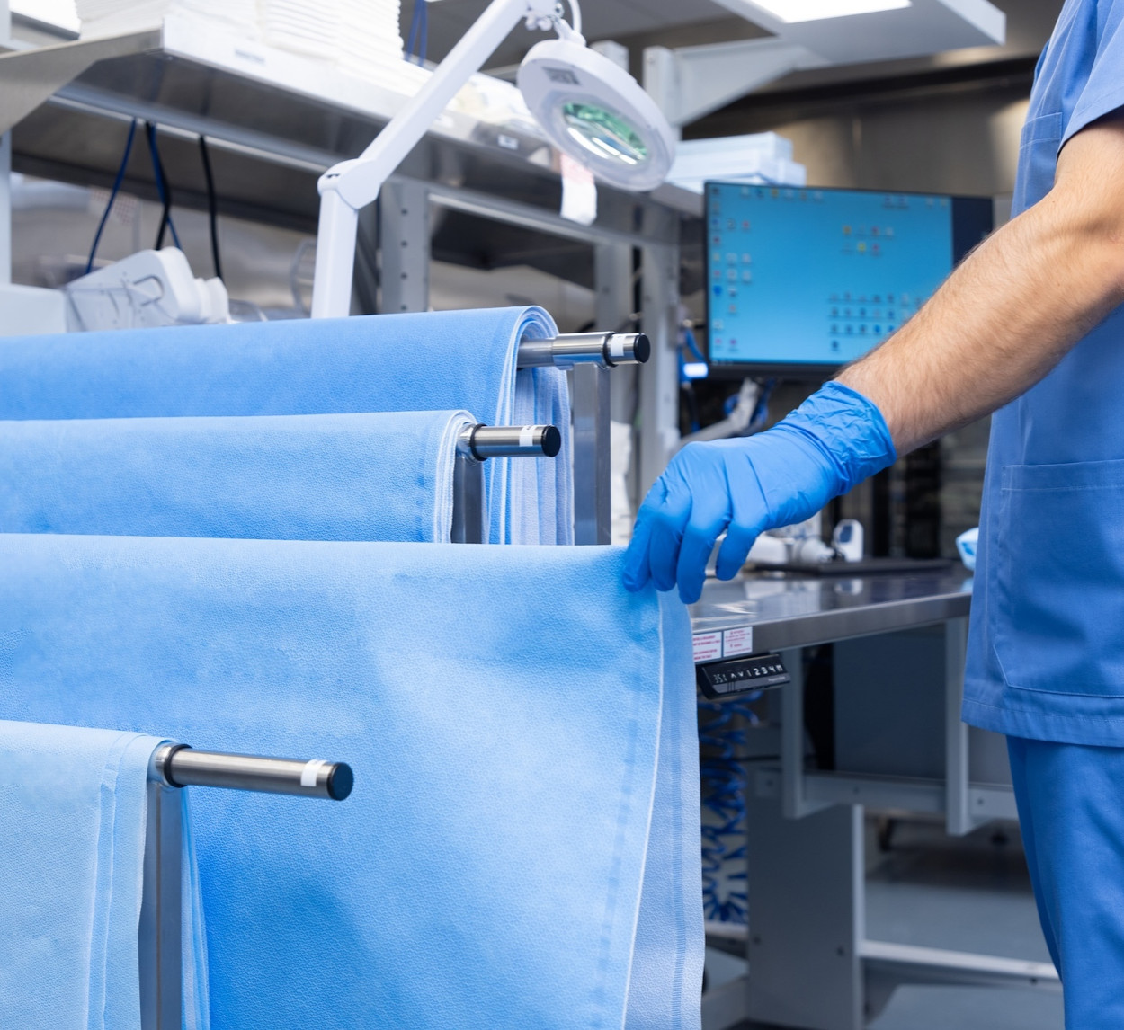 Ergoflex Sterile Wrap Rack in Use