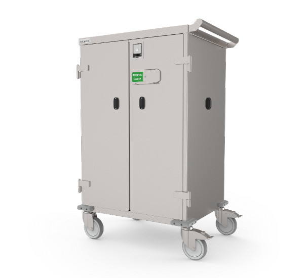  Chariot de transport d'endoscopes fermé en acier inoxydable avec ouverture de la porte à 270 degrés